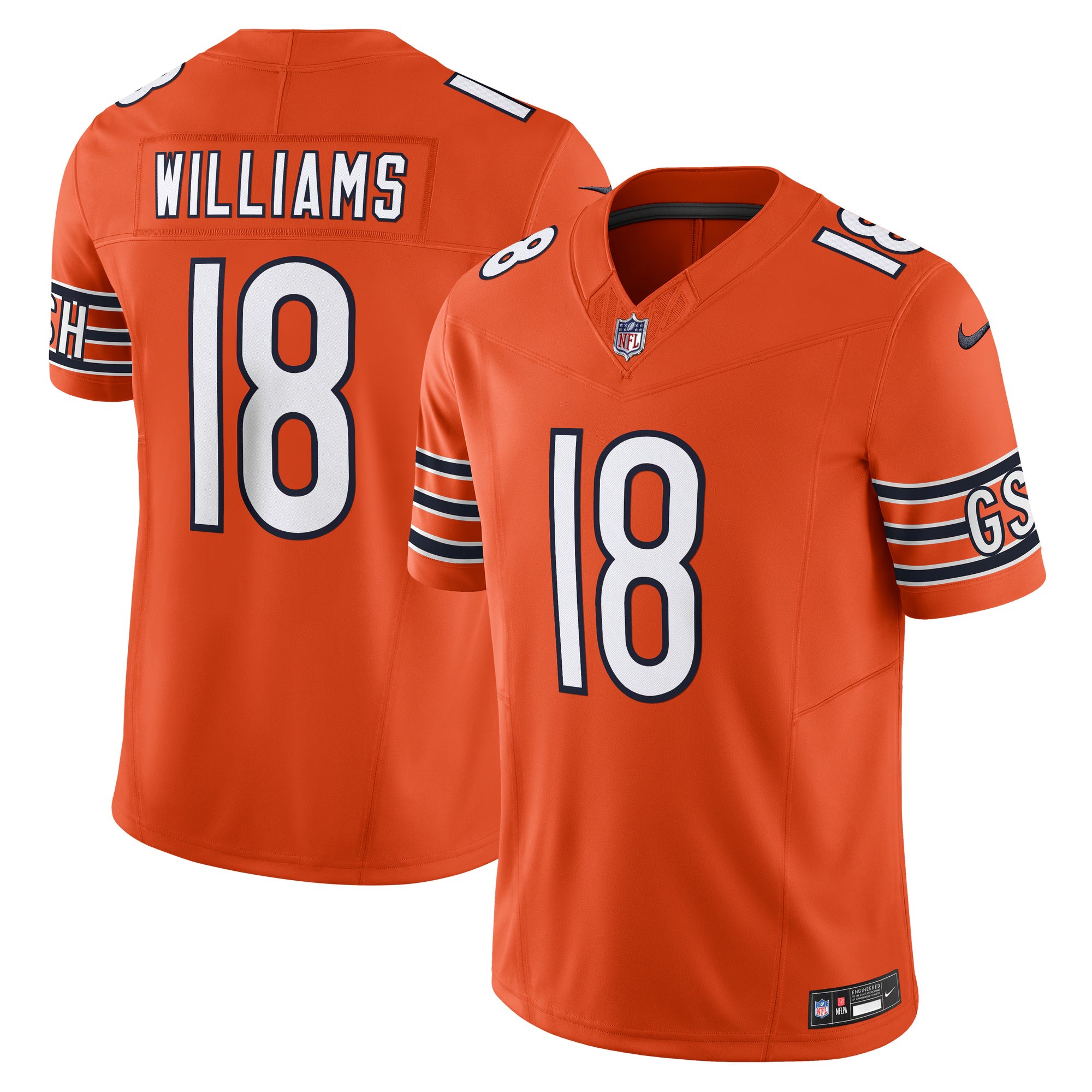 Chicago Bears Caleb Williams Orange Vapor F.U.S.E. Limited Jersey