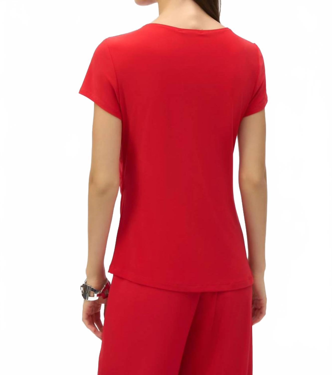 Side Ruched Top In Red