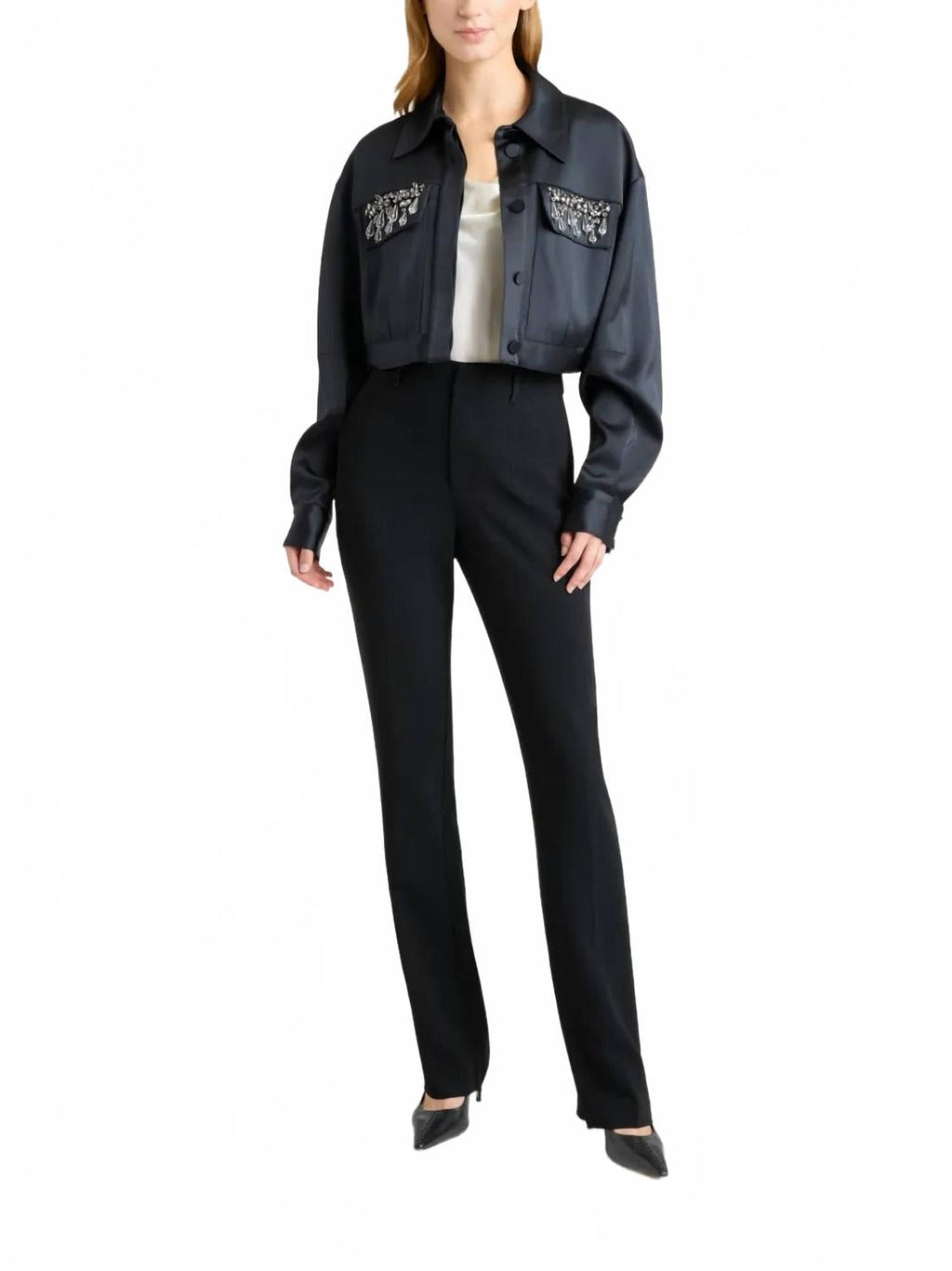 Layered Gemstone Damoni Jacket In Black