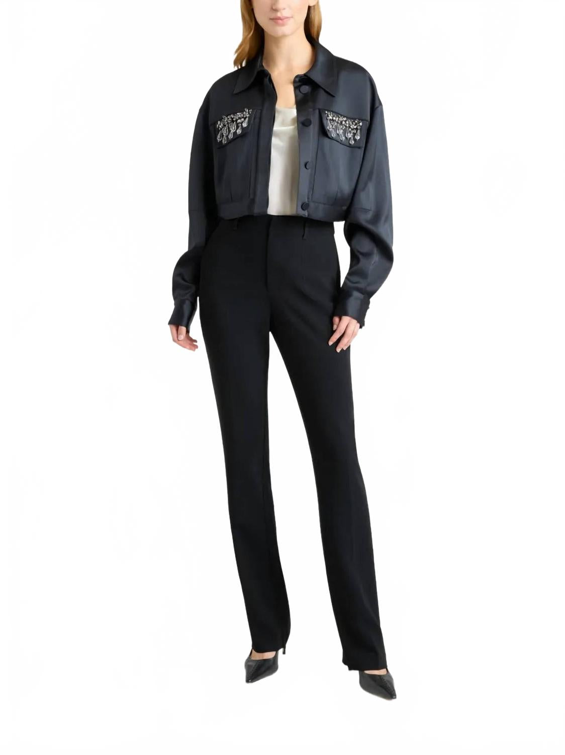 Layered Gemstone Damoni Jacket In Black