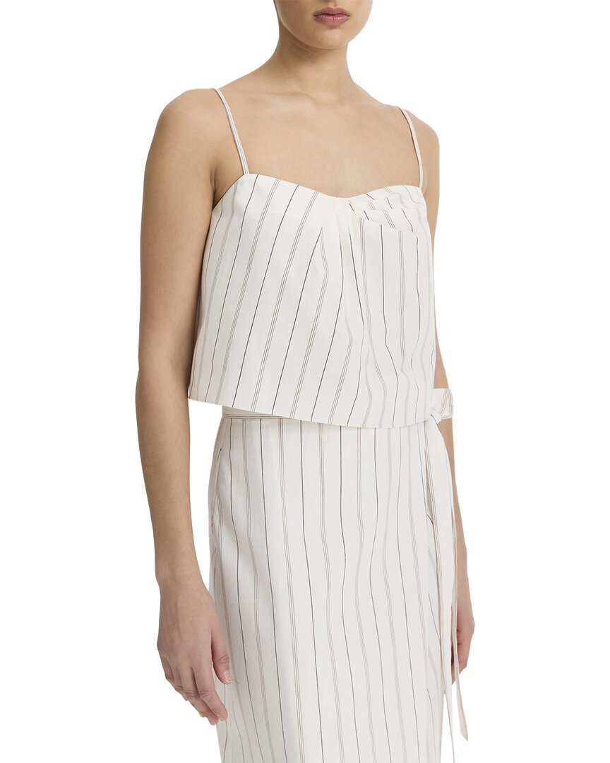 Vince Seedling Stripe Draped Front Tank