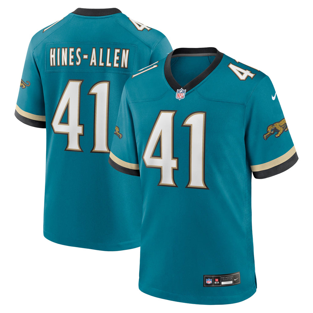 Jacksonville Jaguars Josh Hines-Allen Teal Prowler Throwback Player Game Jersey
