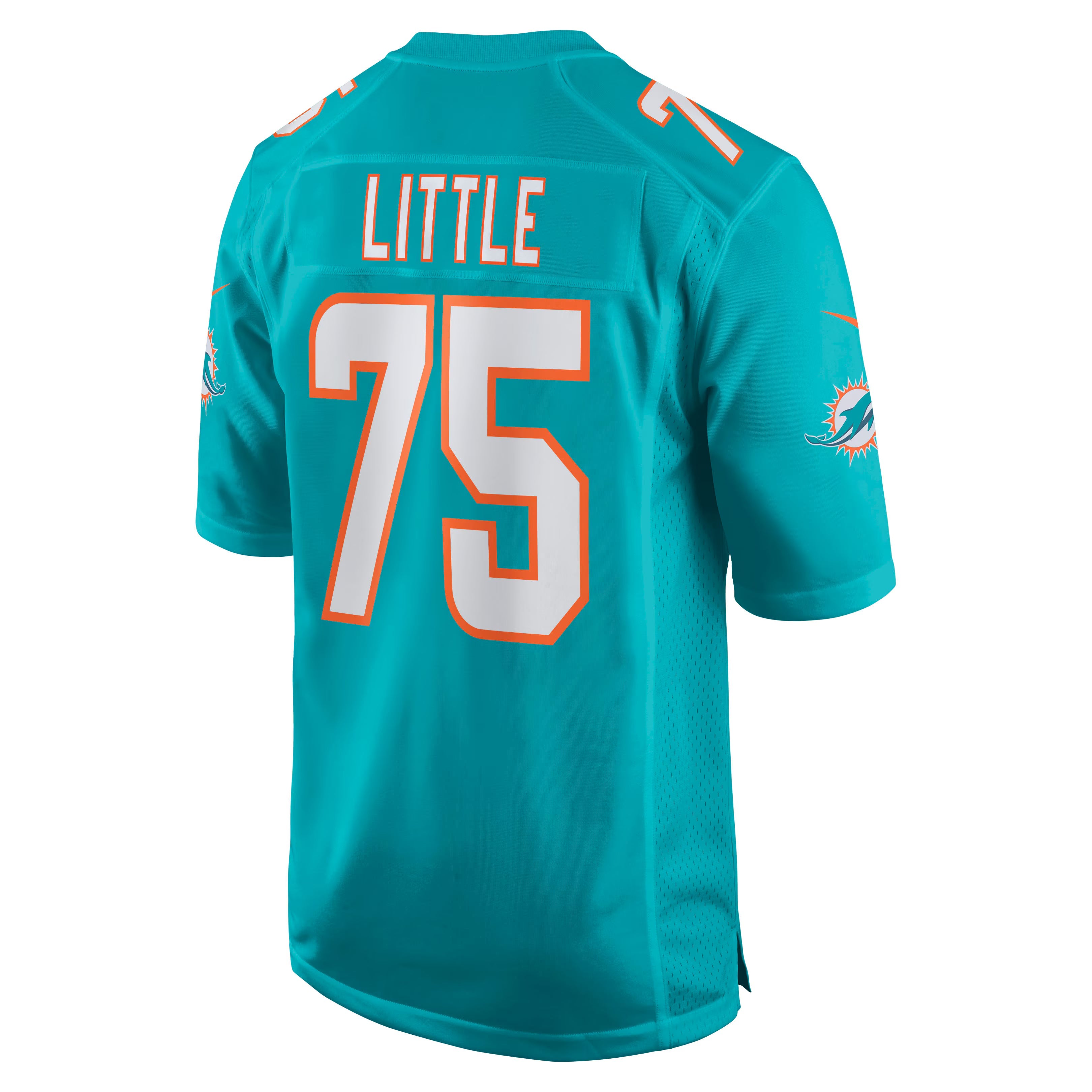Miami Dolphins Greg Little Aqua Game Jersey