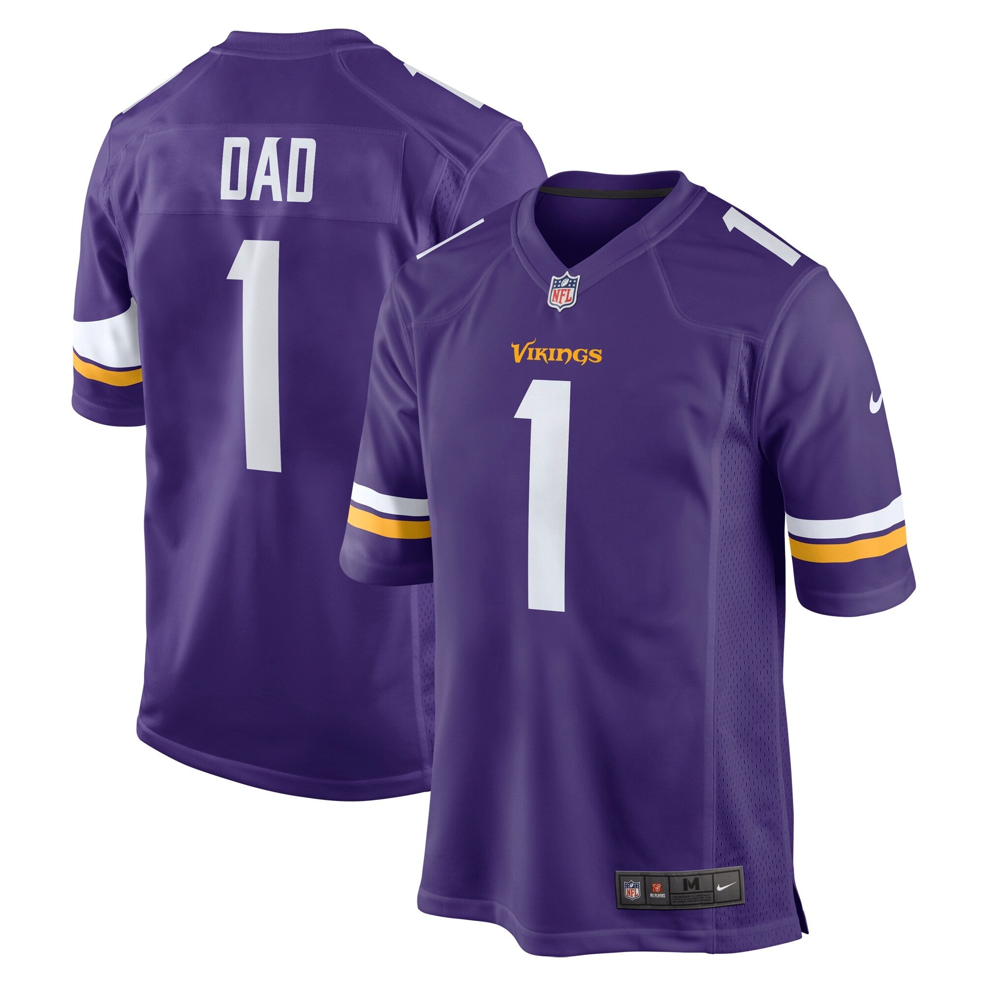 Minnesota Vikings Number 1 Dad Purple Game Jersey