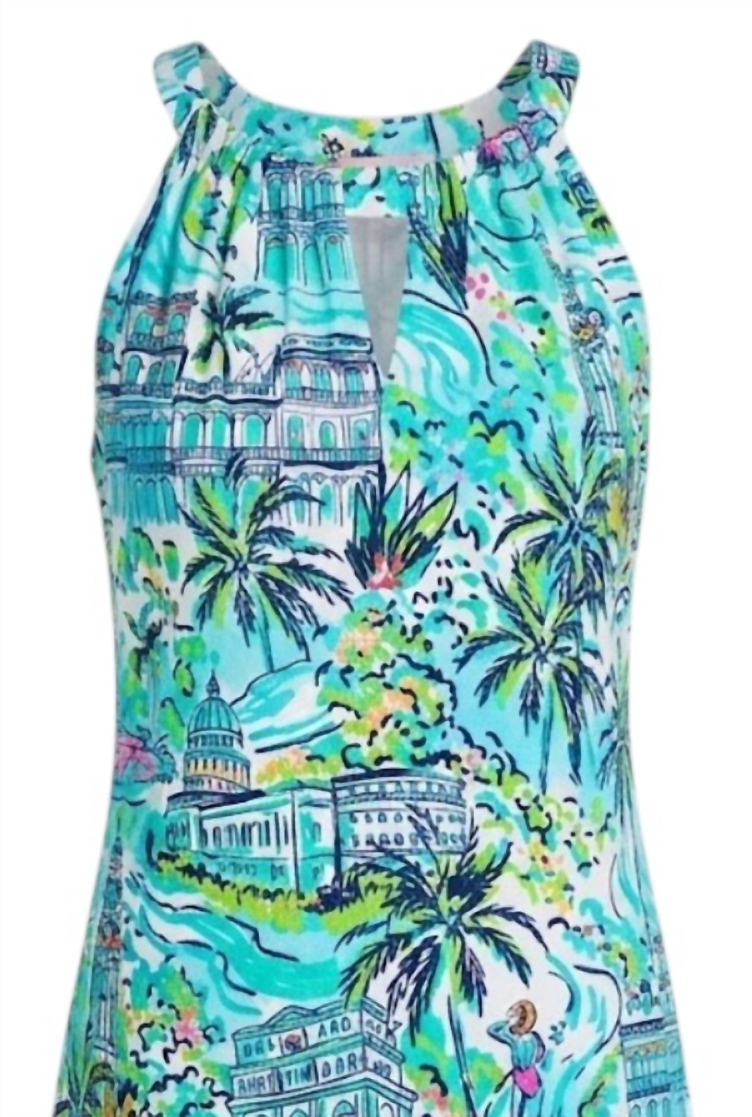 Women's Luck Keyhole Shift Dress In Turquoise