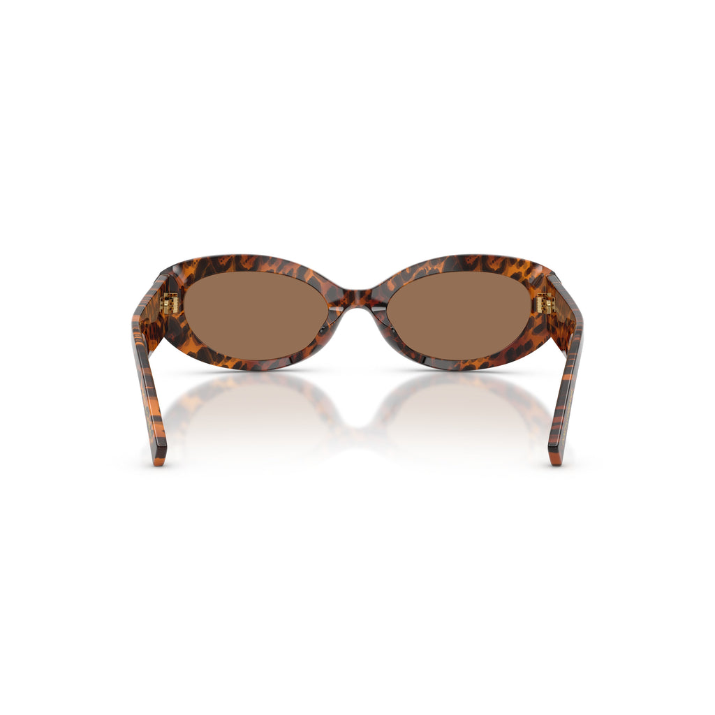 Tortoiseshell Oval Sunglasses With Gold Emblem