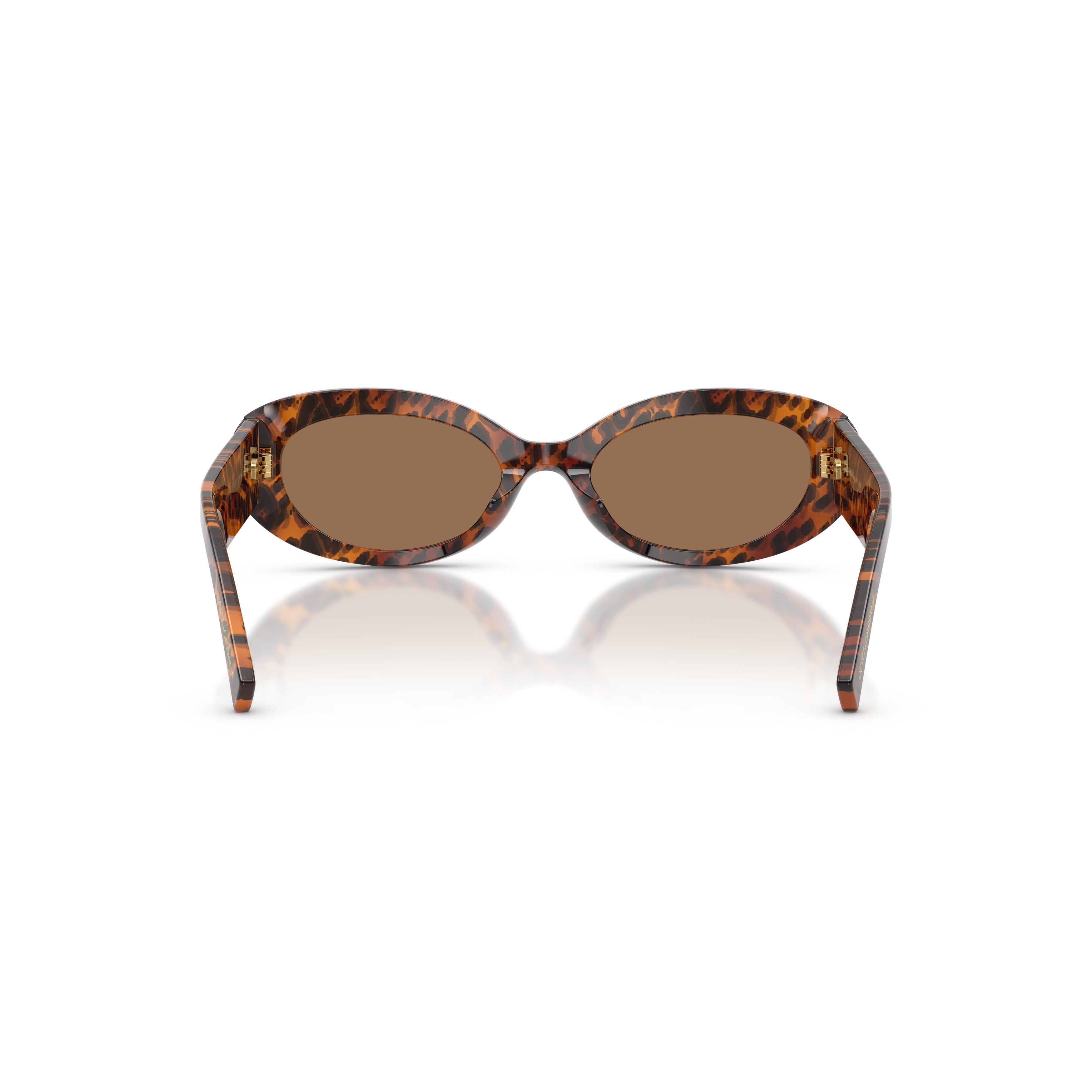 Tortoiseshell Oval Sunglasses With Gold Emblem