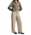 Maura Half Zip Rib Knit Sweater In Agate Grey