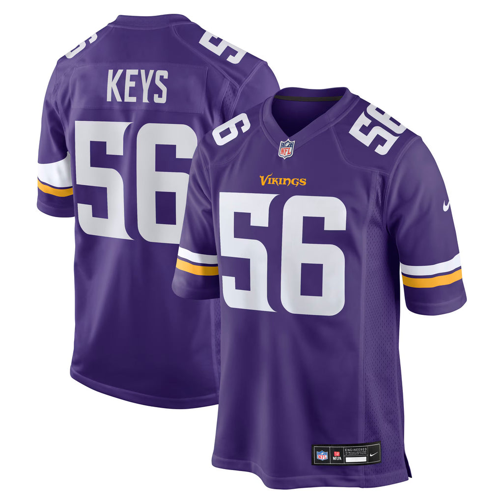 Minnesota Vikings Austin Keys Purple Team Game Jersey