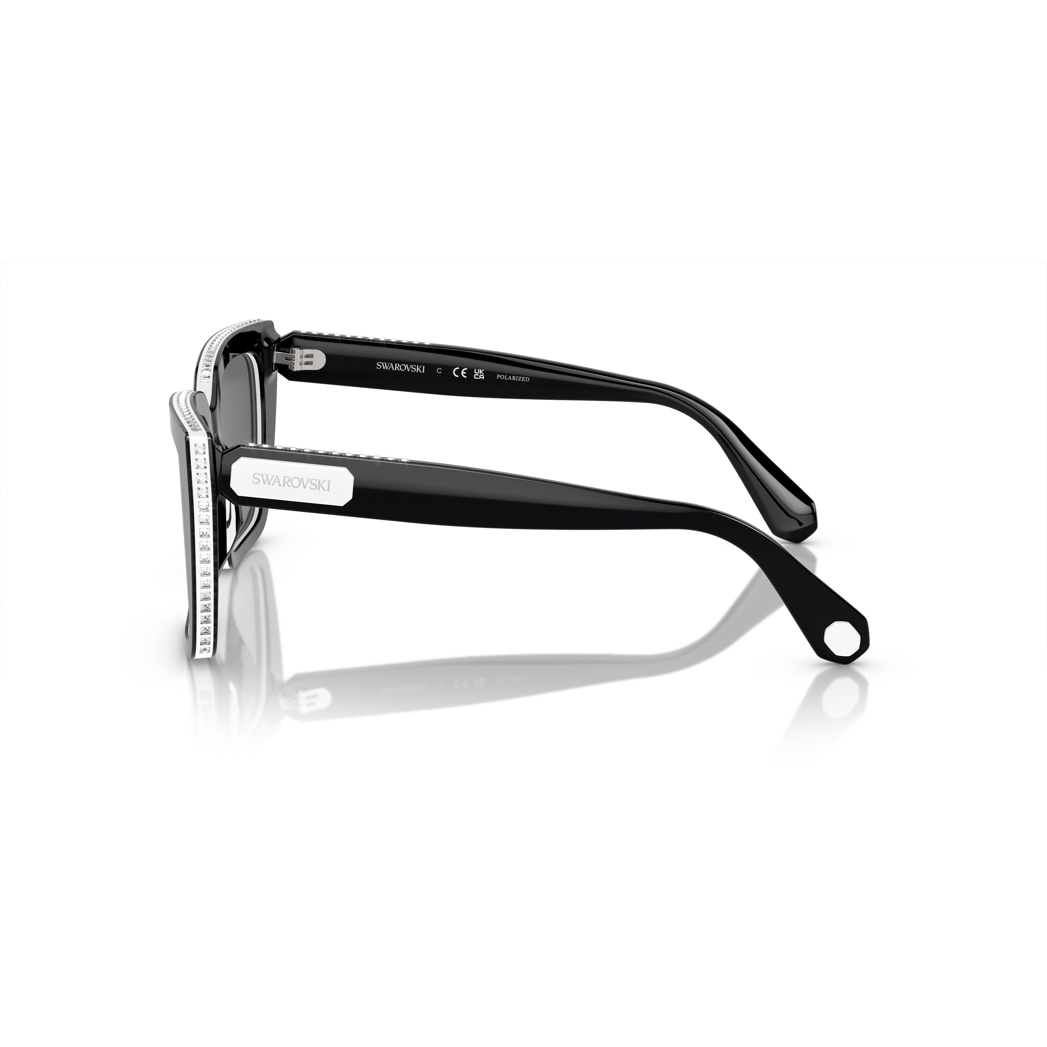 0Sk6013 Oversized Square Frame Sunglasses with Crystal Accents