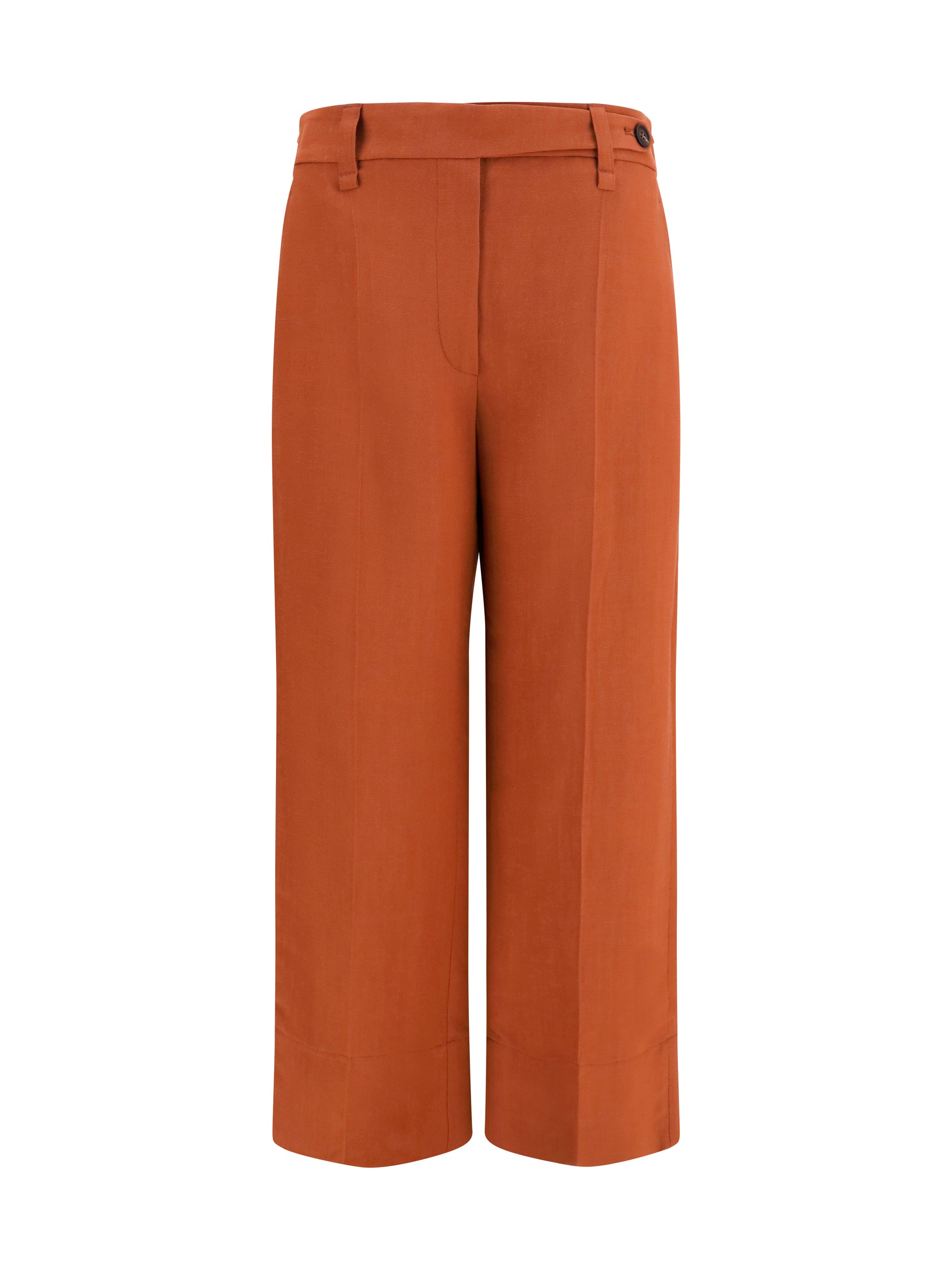 Brunello Cucinelli Women Cigarette Pants In Fluid Viscose And Linen Twill