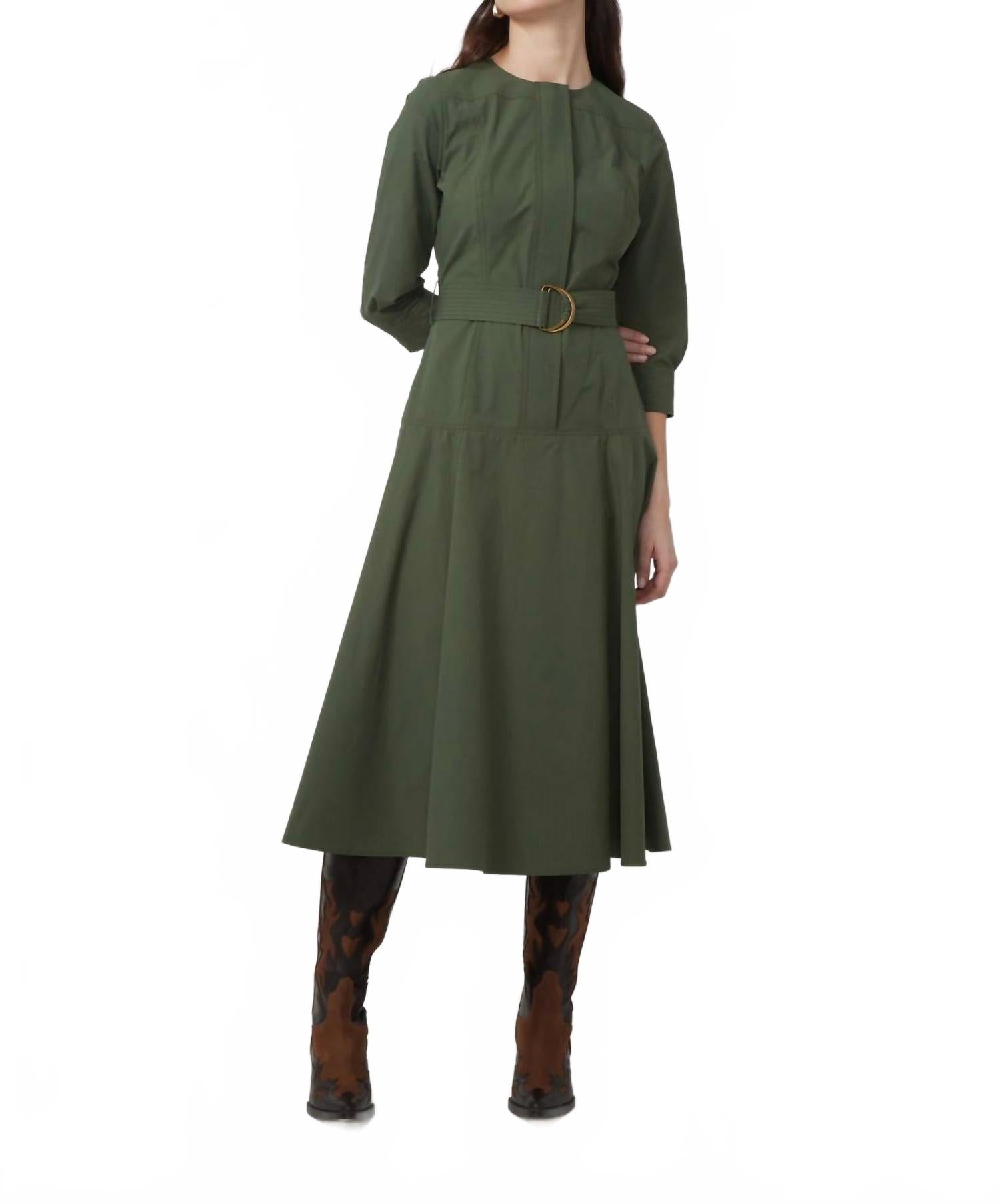 Gianna Dress In Oliver Green