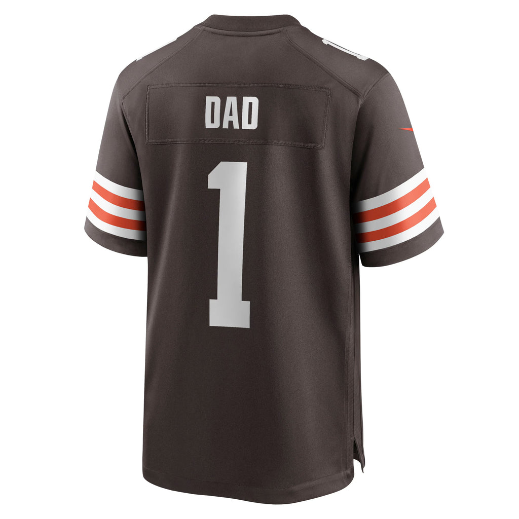 Cleveland Browns Number 1 Dad Brown Game Jersey