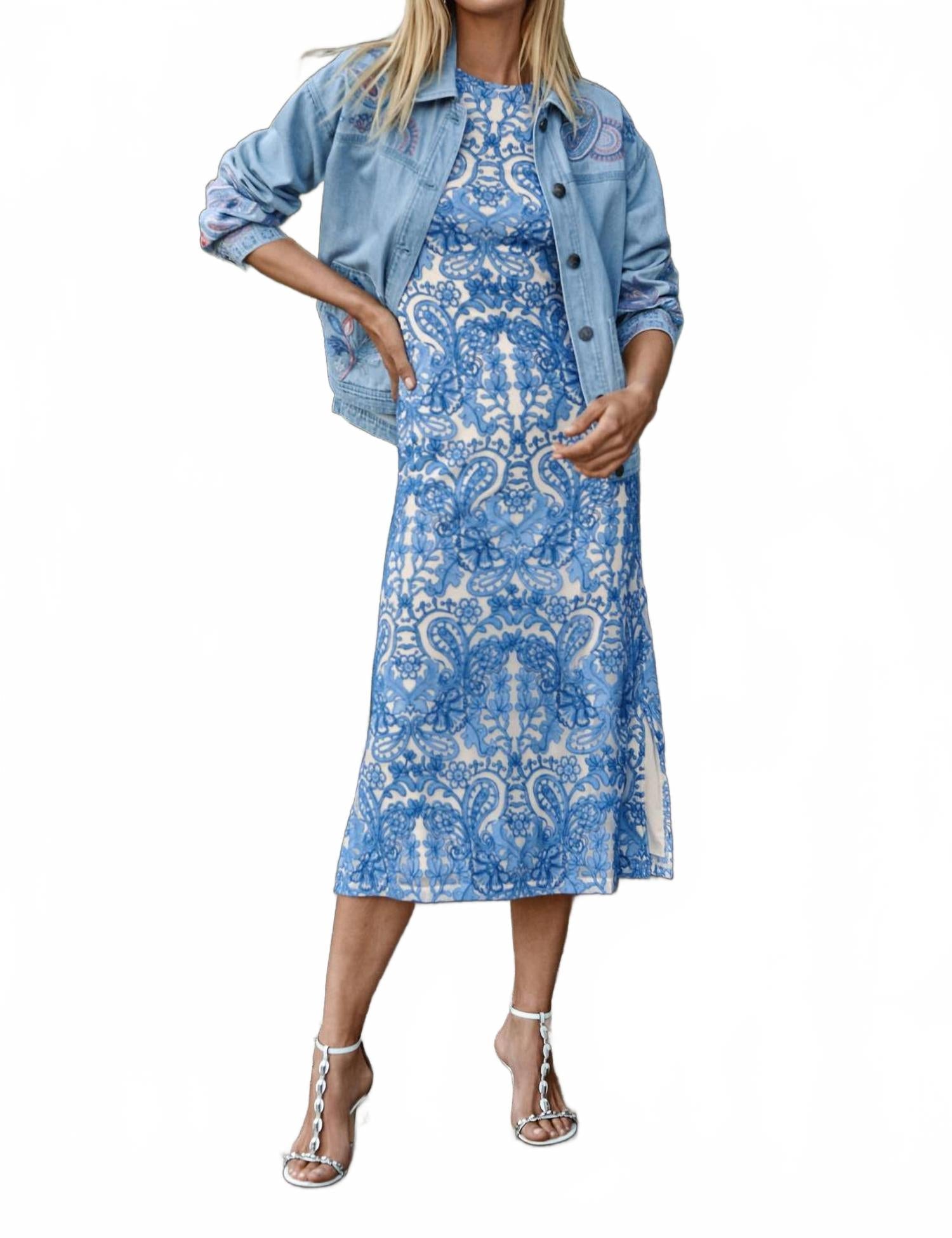 Wynifred Mesh Midi Dress In Jordi