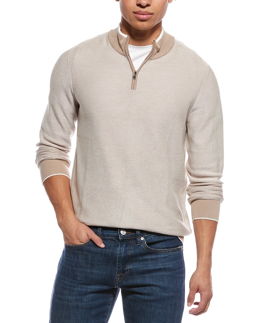 Raffi Links Stitch Zip Mock Neck Sweater