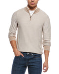 Raffi Links Stitch Zip Mock Neck Sweater