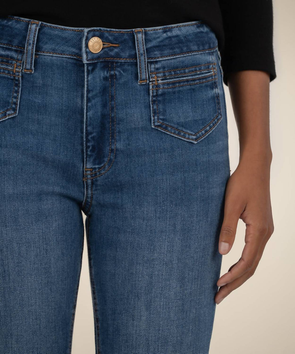 Kelsey High Rise Ankle Flare Jeans In Unbreakable