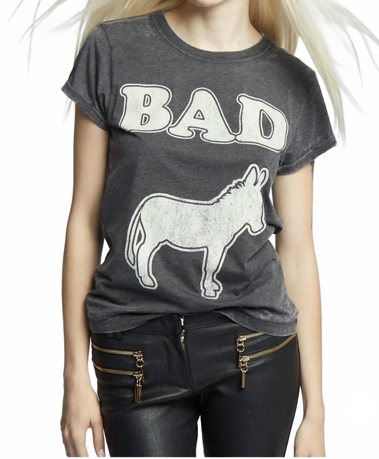 Bad Burn Out Graphic Tee Shirt In Grey