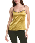Fabiana Filippi Leather Straps Silk-Blend Cami