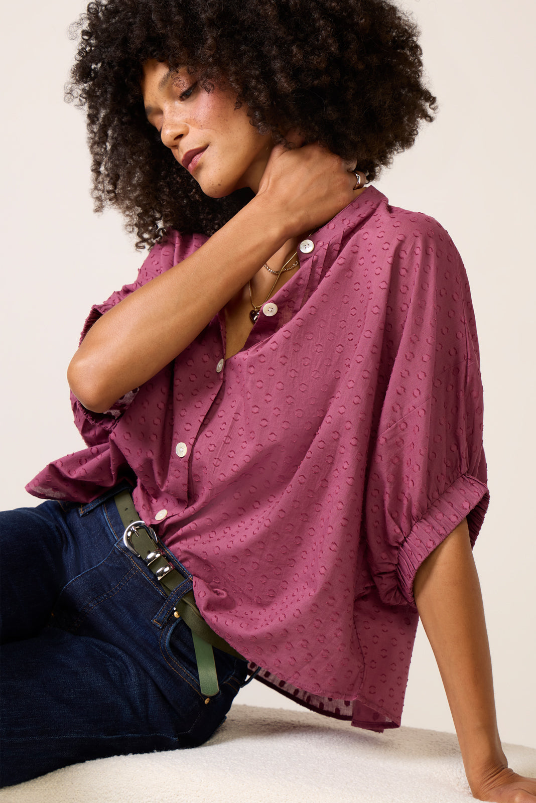 Women's Mandarin Collar Top