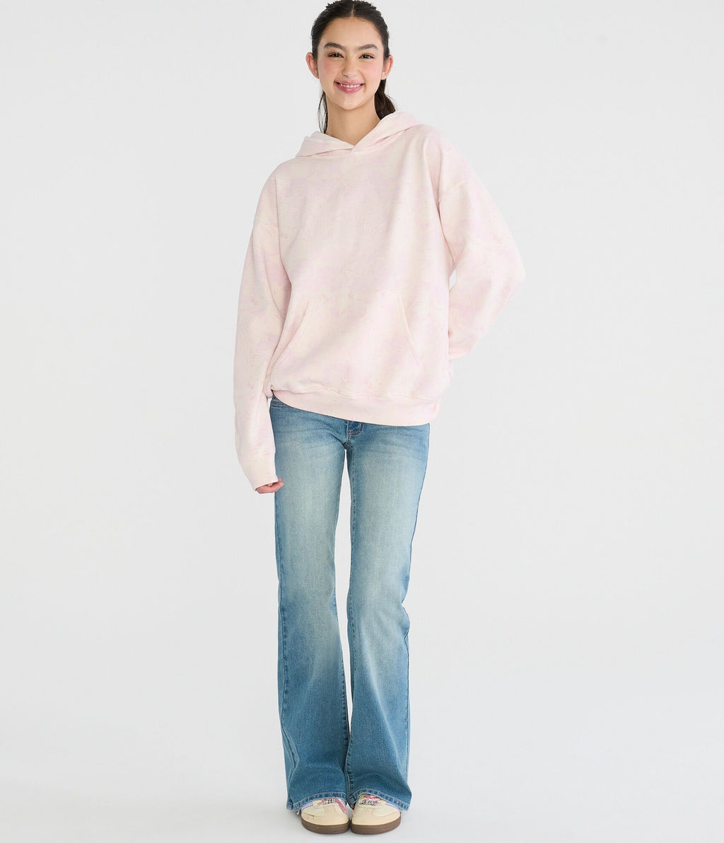 Aeropostale Cloud Soft Tropical Floral Oversized Pullover Hoodie