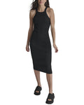 DKNY Square Neck Rib Midi Dress