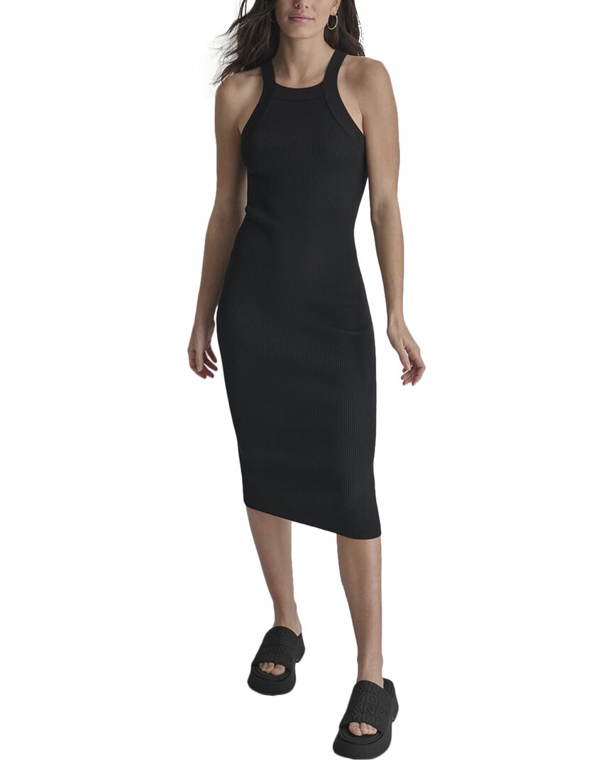 DKNY Square Neck Rib Midi Dress
