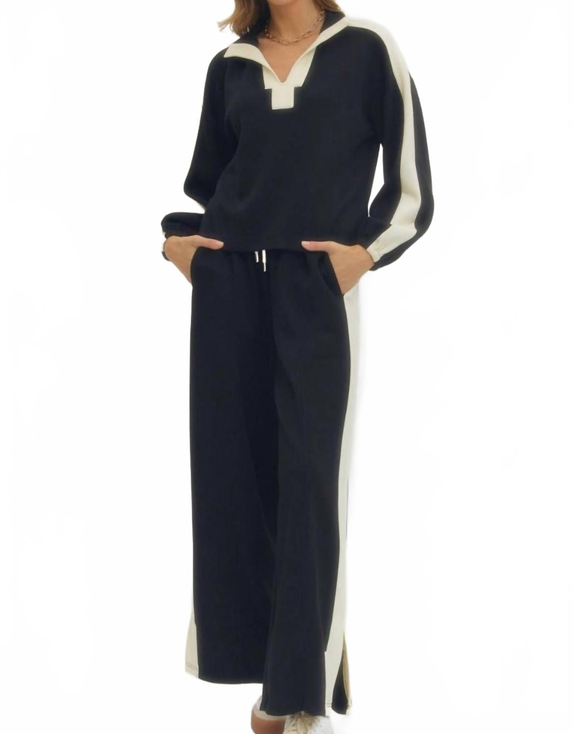 Jen Wide Leg Pants In Black
