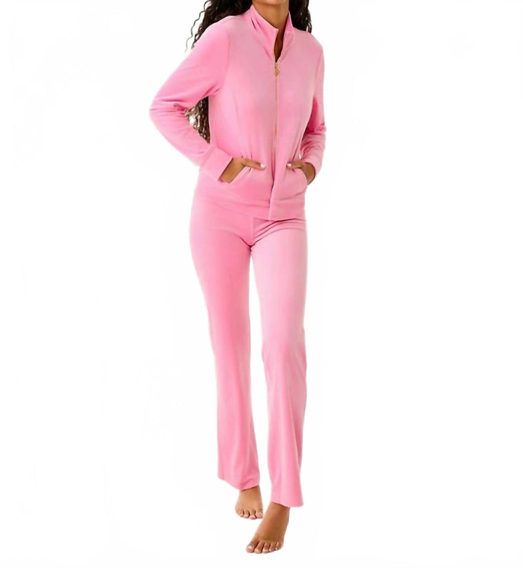 Regate Velour Jacket In Confetti Pink