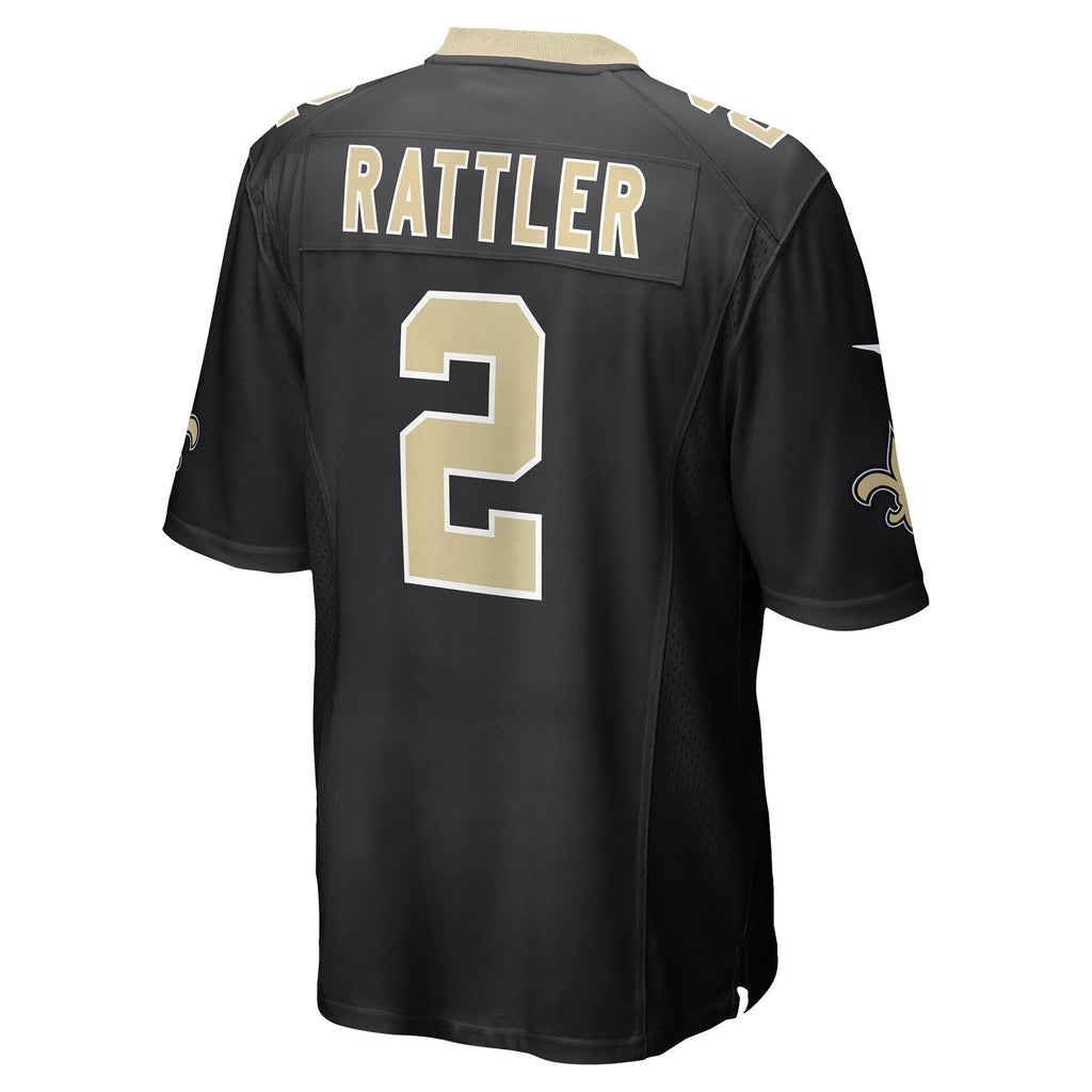 New Orleans Saints Spencer Rattler Black Team Game Jersey