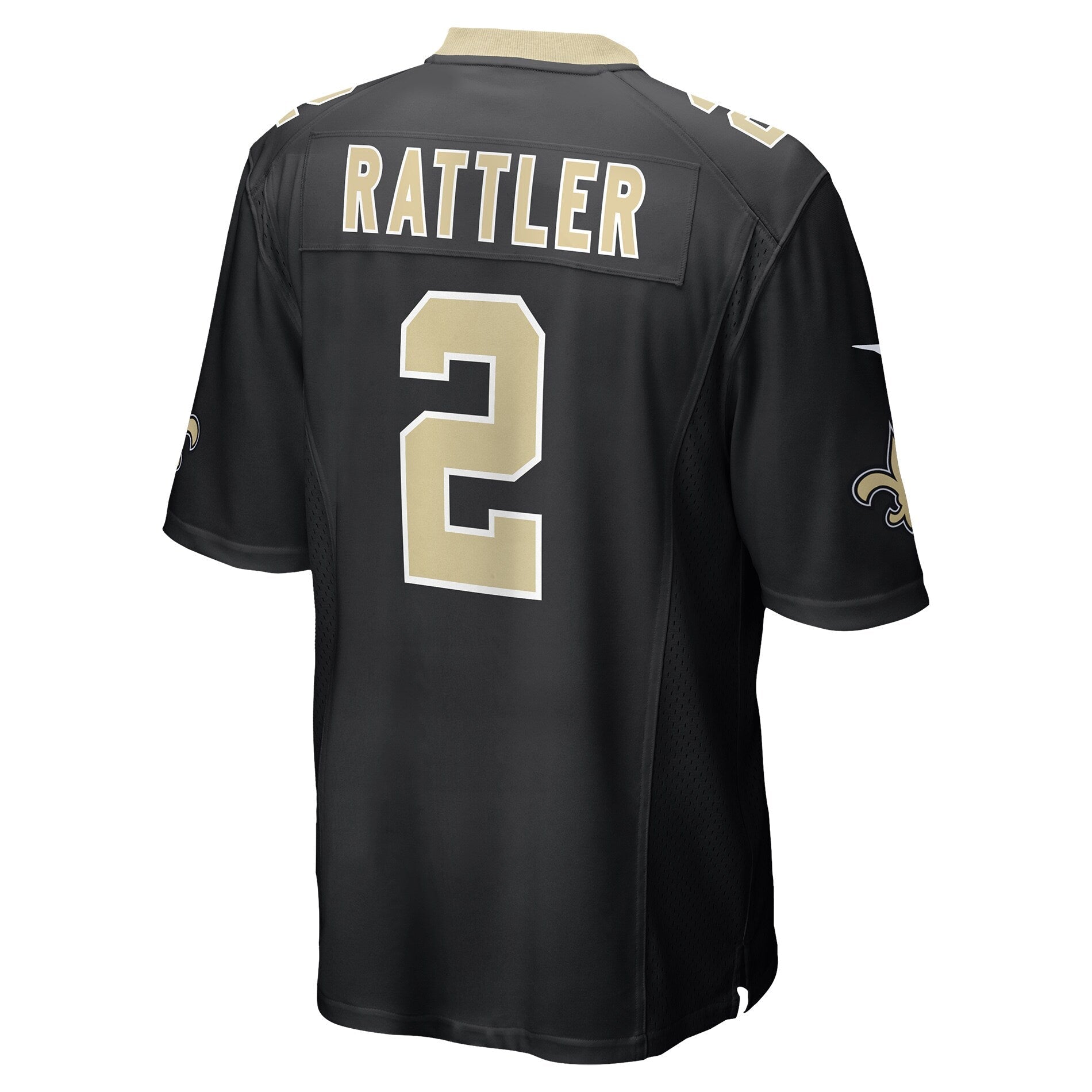New Orleans Saints Spencer Rattler Black Team Game Jersey