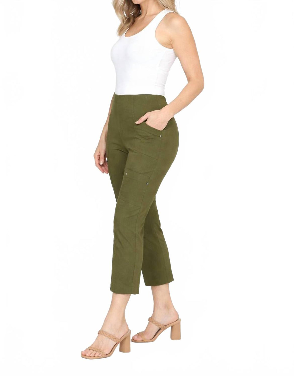 Slant Pocket Trousers In Olive