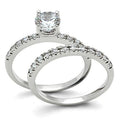 Rhodium Brass Ring with AAA Grade CZ in Clear
