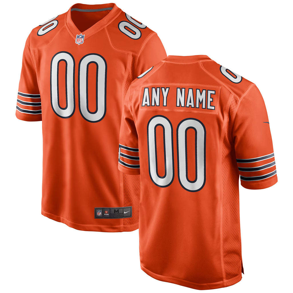 Chicago Bears Orange Alternate Custom Game Jersey