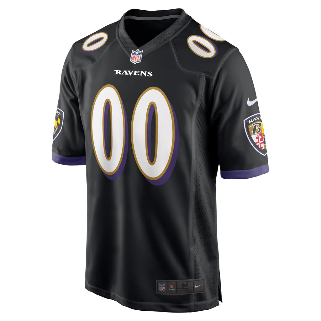 Baltimore Ravens Black Alternate Custom Game Jersey