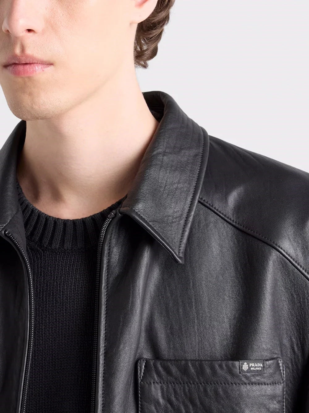 Prada Men Leather Jacket