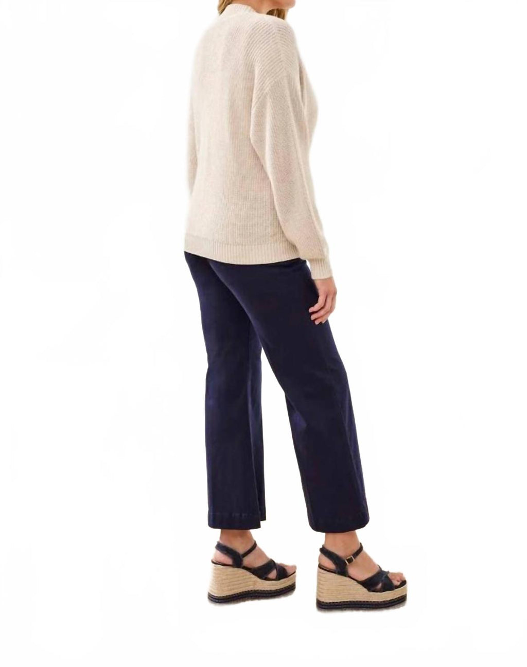 Long Sleeve Combed Cotton Cardigan In Canvas