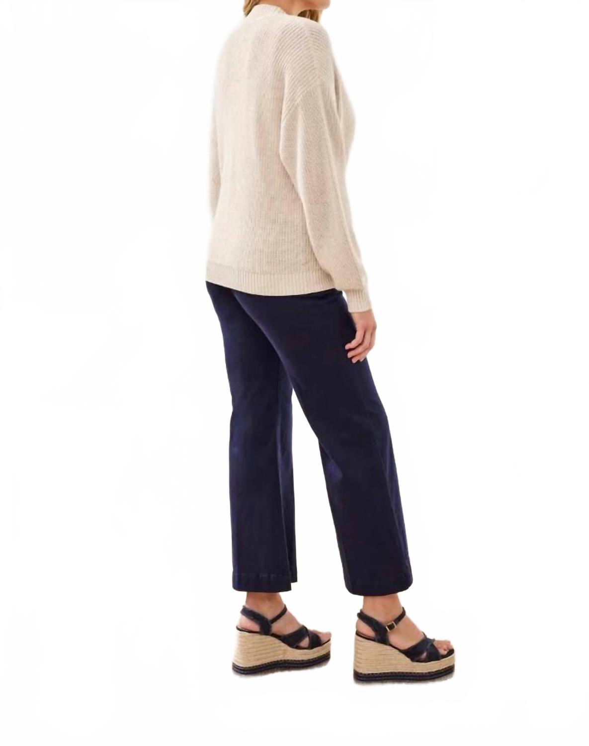 Long Sleeve Combed Cotton Cardigan In Canvas