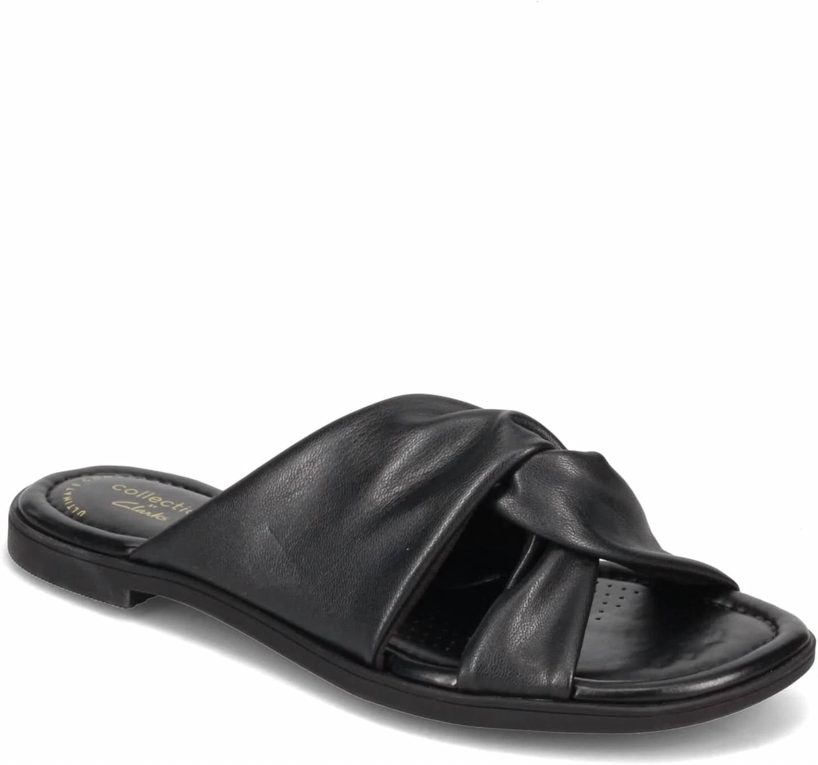 Women's Reyna Twist Flat Sandal In Black Synthetic