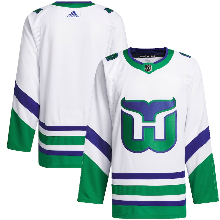 Men's Carolina Hurricanes White Whalers Primegreen Authentic Blank jersey