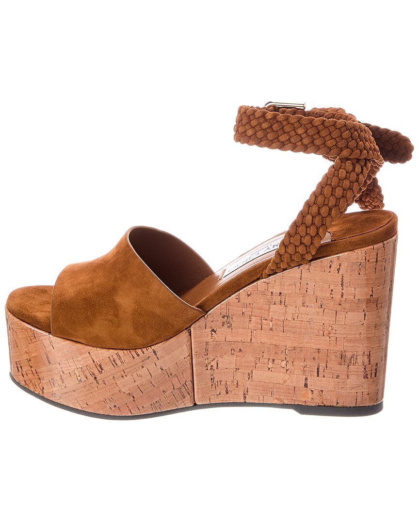Jimmy Choo Jori 100 Suede & Cork Wedge Sandal