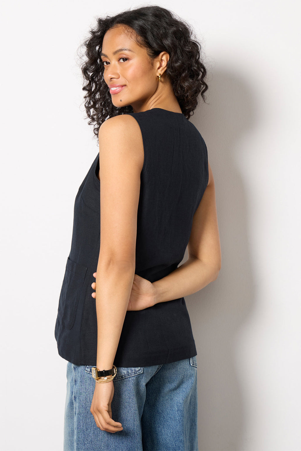 Women's Natalia Long Linen Vest