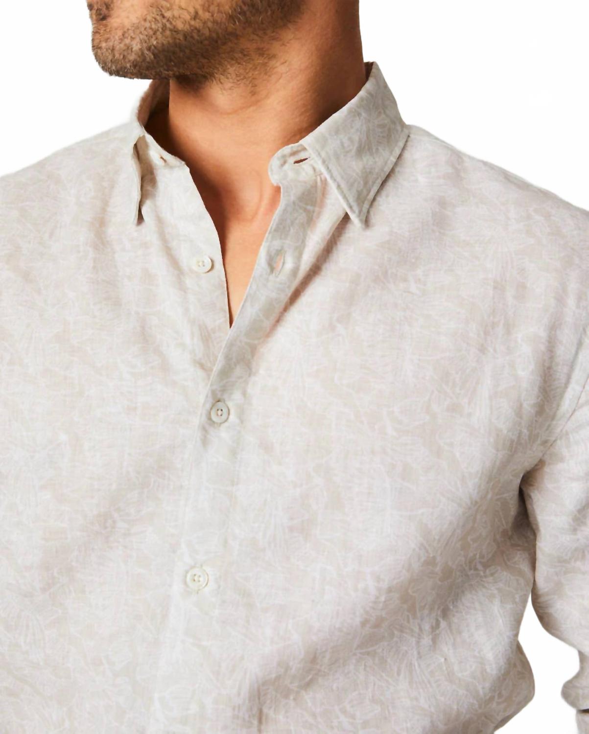 Men's Flock Linen Wilson Shirt In Tinted White