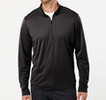 Men's Lightweight Quarter Zip Top In Heather Black