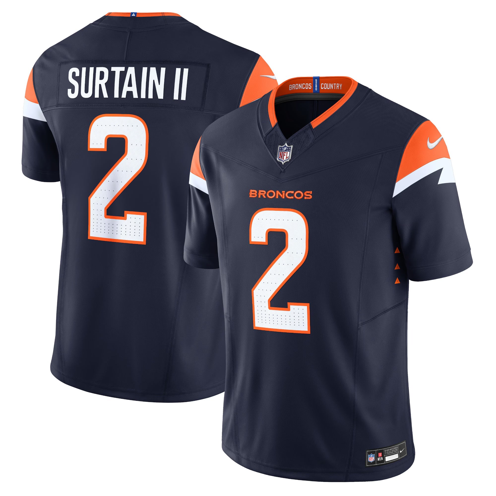 Denver Broncos Patrick Surtain II Navy Mile High Collection Vapor F.U.S.E. Limited Jersey