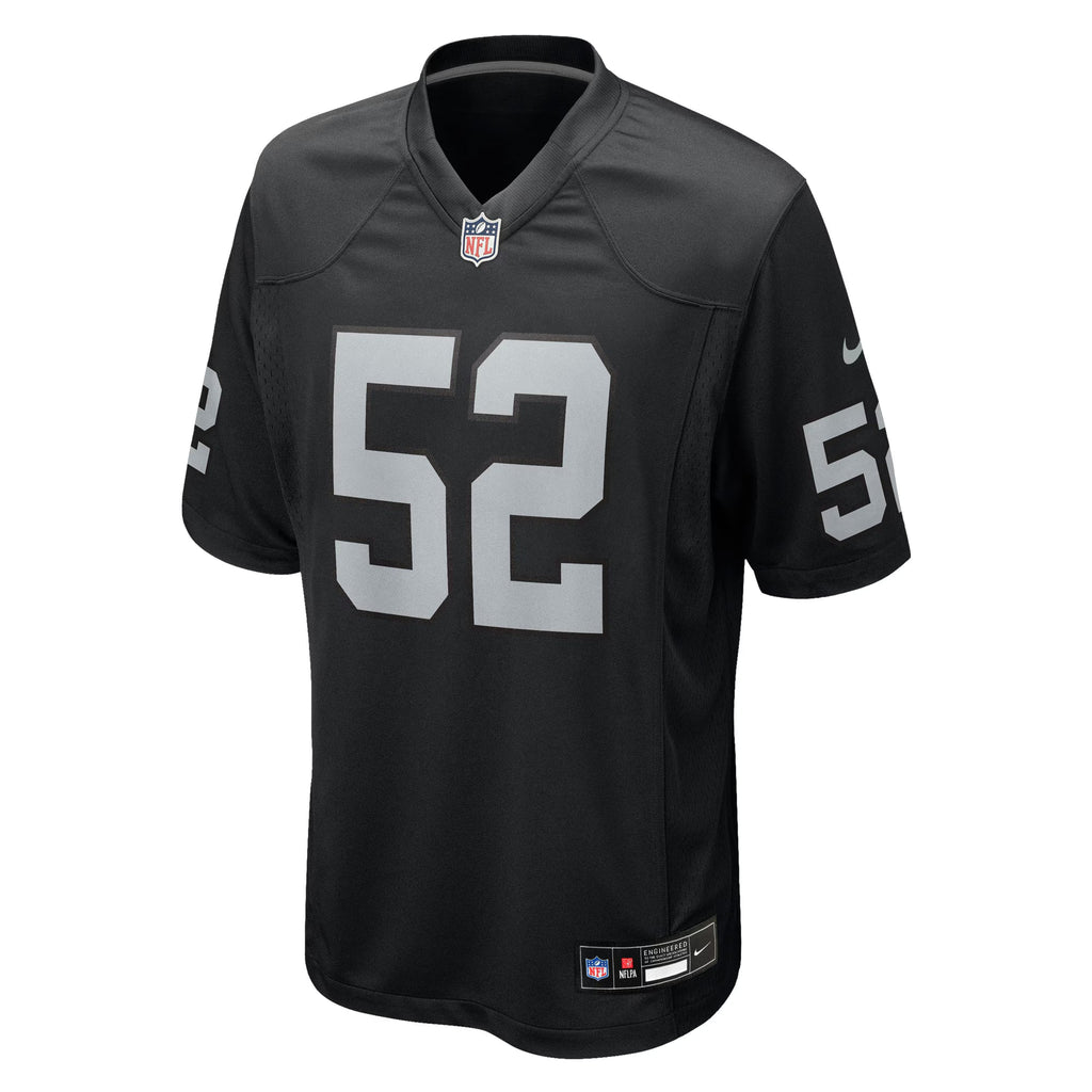 Las Vegas Raiders Elandon Roberts Black Team Game Jersey