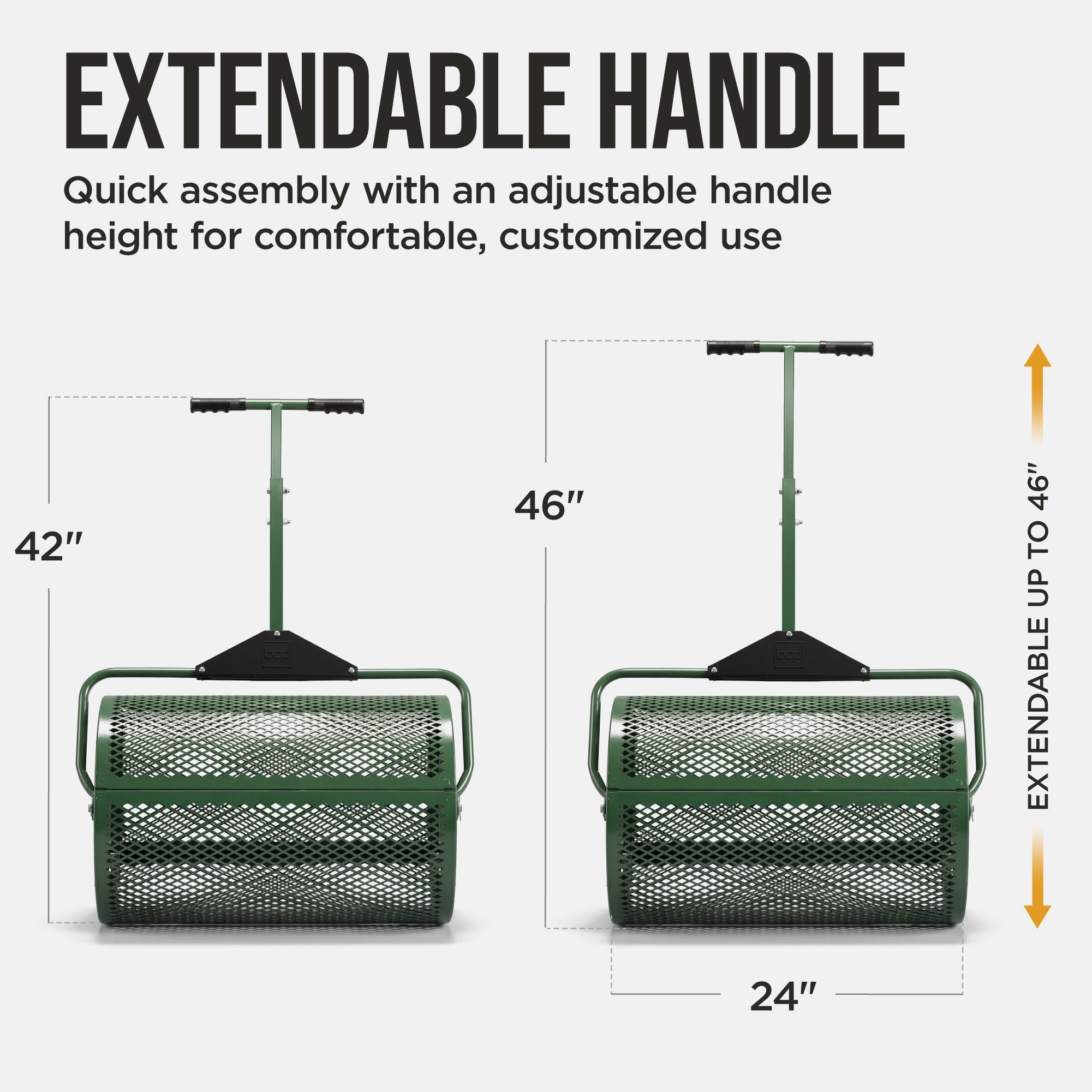 Best Choice Products 24" Compost Spreader, Steel Lawn & Peat Moss Topdresser, Adjustable T-Shaped Handle
