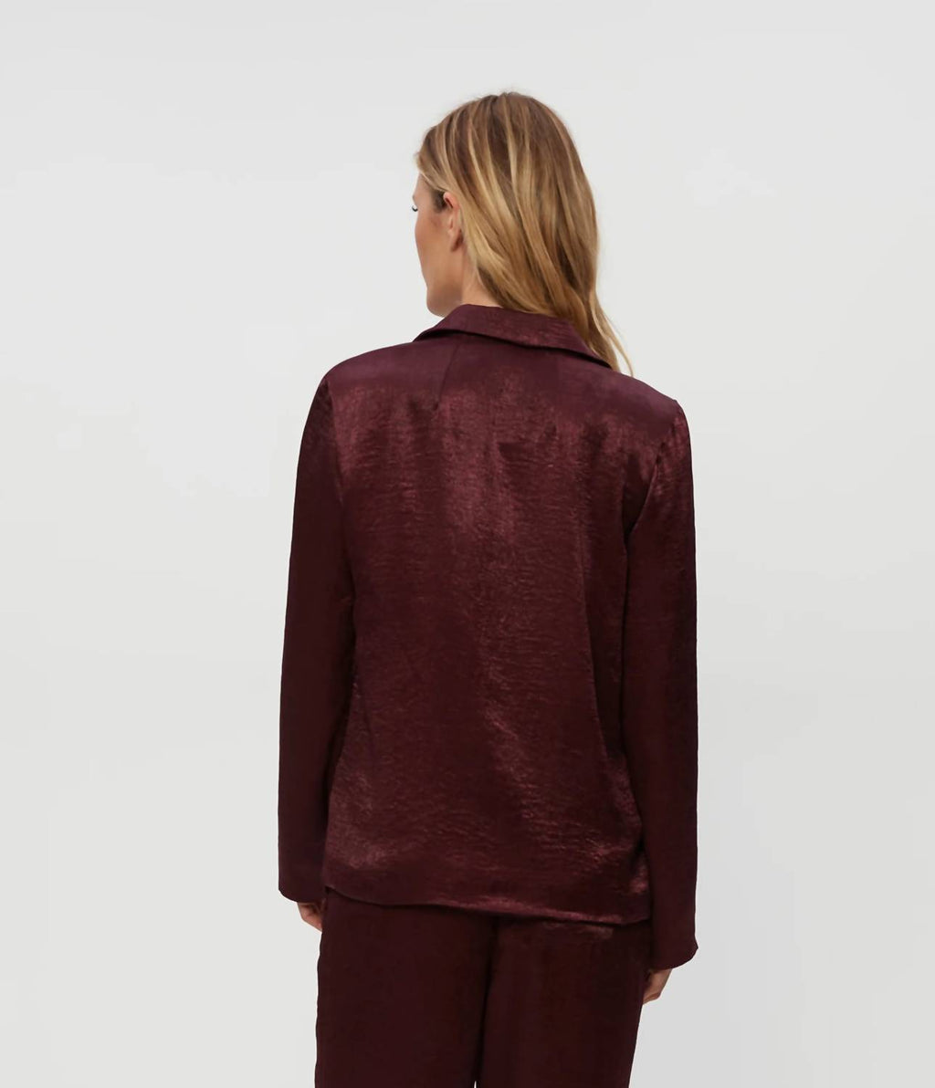 Paula Long Sleeve Blazer In Red