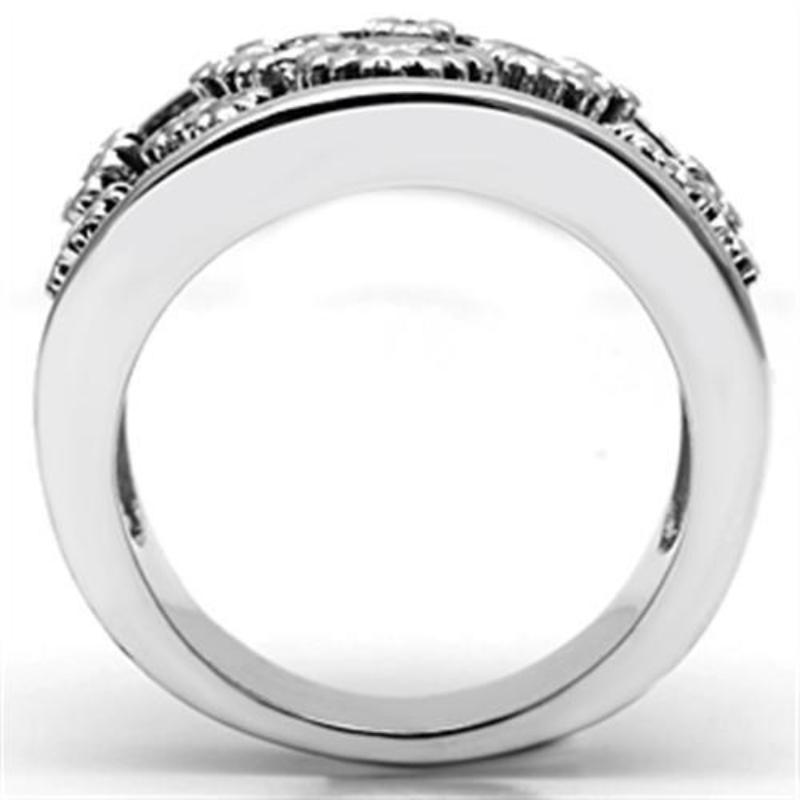 Rhodium Brass Ring with AAA Grade CZ in Clear