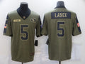 Men's San Francisco 49ers Trey Lance #5 Brown Game jersey